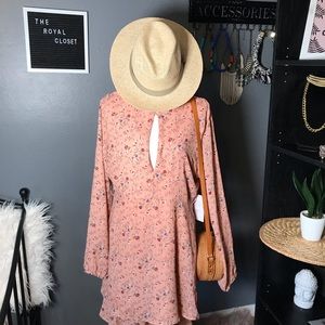 JUST FAB  NWT pink floral print cut out  dress